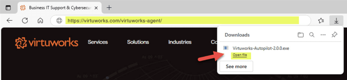 Open the VirtuWorks Autopilot file