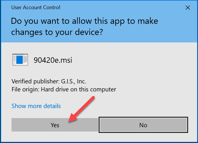 Approve the User Account Control prompt